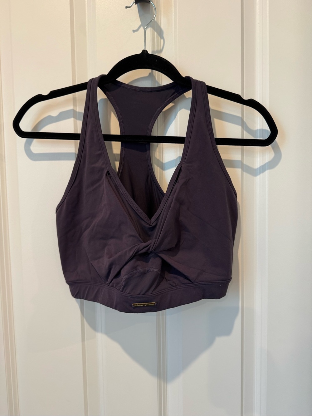 Whitney Simmons x GymShark Twist-Front Mesh Racerback Sports Bra - Deep Plum